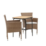 Holmbeck Cafetable Steel - Černá / Obdélníková 55*70*74 +Malina Jídelní židle Alumnium - Příroda / Proutí _2
