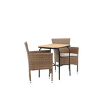 Holmbeck Cafetable Steel - Černá / Obdélníková 55*70*74 +Malina Jídelní židle Alumnium - Příroda / Proutí _2