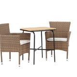 Holmbeck Cafetable Steel - Černá / Obdélníková 55*70*74 +Malina Jídelní židle Alumnium - Příroda / Proutí _2