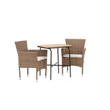 Holmbeck Cafetable Steel - Černá / Obdélníková 55*70*74 +Malina Jídelní židle Alumnium - Příroda / Proutí _2