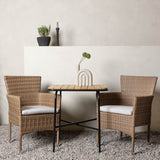 Holmbeck Cafetable Steel - Černá / Obdélníková 55*70*74 +Malina Jídelní židle Alumnium - Příroda / Proutí _2
