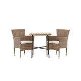 Holmbeck Cafetable Steel - Černá / Obdélníková 55*70*74 +Malina Jídelní židle Alumnium - Příroda / Proutí _2