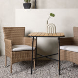 Holmbeck Cafetable Steel - Černá / Obdélníková 55*70*74 +Malina Jídelní židle Alumnium - Příroda / Proutí _2