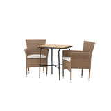 Holmbeck Cafetable Steel - Černá / Obdélníková 55*70*74 +Malina Jídelní židle Alumnium - Příroda / Proutí _2