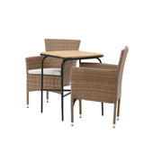 Holmbeck Cafetable Steel - Černá / Obdélníková 55*70*74 +Malina Jídelní židle Alumnium - Příroda / Proutí _2