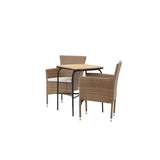 Holmbeck Cafetable Steel - Černá / Obdélníková 55*70*74 +Malina Jídelní židle Alumnium - Příroda / Proutí _2