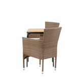 Holmbeck Cafetable Steel - Černá / Obdélníková 55*70*74 +Malina Jídelní židle Alumnium - Příroda / Proutí _2
