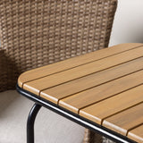 Holmbeck Cafetable Steel - Černá / Obdélníková 55*70*74 +Malina Jídelní židle Alumnium - Příroda / Proutí _2