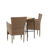 Holmbeck Cafetable Steel - Černá / Obdélníková 55*70*74 +Malina Jídelní židle Alumnium - Příroda / Proutí _2