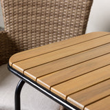 Holmbeck Cafetable Steel - Černá / Obdélníková 55*70*74 +Malina Jídelní židle Alumnium - Příroda / Proutí _2