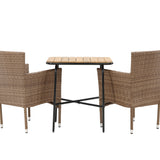 Holmbeck Cafetable Steel - Černá / Obdélníková 55*70*74 +Malina Jídelní židle Alumnium - Příroda / Proutí _2