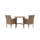 Holmbeck Cafetable Steel - Černá / Obdélníková 55*70*74 +Malina Jídelní židle Alumnium - Příroda / Proutí _2