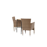 Holmbeck Cafetable Steel - Černá / Obdélníková 55*70*74 +Malina Jídelní židle Alumnium - Příroda / Proutí _2