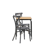 Holmbeck Cafetable Steel – černá / obdélníková 55*70*74 +Tablas jídelní židle hliník – černá / _2