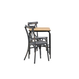 Holmbeck Cafetable Steel – černá / obdélníková 55*70*74 +Tablas jídelní židle hliník – černá / _2