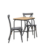 Holmbeck Cafetable Steel – černá / obdélníková 55*70*74 +Tablas jídelní židle hliník – černá / _2