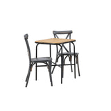 Holmbeck Cafetable Steel – černá / obdélníková 55*70*74 +Tablas jídelní židle hliník – černá / _2