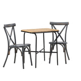 Holmbeck Cafetable Steel – černá / obdélníková 55*70*74 +Tablas jídelní židle hliník – černá / _2