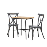 Holmbeck Cafetable Steel – černá / obdélníková 55*70*74 +Tablas jídelní židle hliník – černá / _2