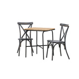Holmbeck Cafetable Steel – černá / obdélníková 55*70*74 +Tablas jídelní židle hliník – černá / _2