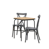 Holmbeck Cafetable Steel – černá / obdélníková 55*70*74 +Tablas jídelní židle hliník – černá / _2