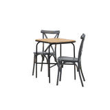 Holmbeck Cafetable Steel – černá / obdélníková 55*70*74 +Tablas jídelní židle hliník – černá / _2