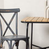Holmbeck Cafetable Steel – černá / obdélníková 55*70*74 +Tablas jídelní židle hliník – černá / _2