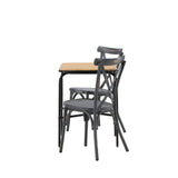 Holmbeck Cafetable Steel – černá / obdélníková 55*70*74 +Tablas jídelní židle hliník – černá / _2