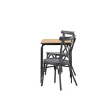 Holmbeck Cafetable Steel – černá / obdélníková 55*70*74 +Tablas jídelní židle hliník – černá / _2