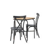 Holmbeck Cafetable Steel – černá / obdélníková 55*70*74 +Tablas jídelní židle hliník – černá / _2