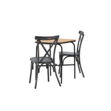 Holmbeck Cafetable Steel – černá / obdélníková 55*70*74 +Tablas jídelní židle hliník – černá / _2