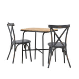 Holmbeck Cafetable Steel – černá / obdélníková 55*70*74 +Tablas jídelní židle hliník – černá / _2