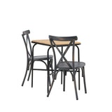 Holmbeck Cafetable Steel – černá / obdélníková 55*70*74 +Tablas jídelní židle hliník – černá / _2