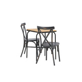 Holmbeck Cafetable Steel – černá / obdélníková 55*70*74 +Tablas jídelní židle hliník – černá / _2