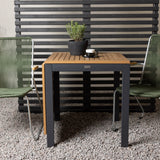 Diego Cafetable Hliník - Černá / Hnědá Aintwood - Obdélníkový 70*70/130* +Bois Jídelní židle Ocel - Stříbrná / Zelená lano _2