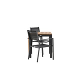 Diego Cafetable hliník - černá / hnědá Aintwood - obdélníková 70*70/130* + stohovací židle Copacabana - černá/černá - Ersätter 4131-408 _2