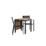 Diego Cafetable hliník - černá / hnědá Aintwood - obdélníková 70*70/130* + stohovací židle Copacabana - černá/černá - Ersätter 4131-408 _2