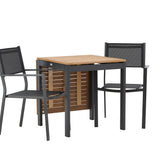 Diego Cafetable hliník - černá / hnědá Aintwood - obdélníková 70*70/130* + stohovací židle Copacabana - černá/černá - Ersätter 4131-408 _2