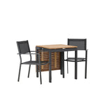 Diego Cafetable hliník - černá / hnědá Aintwood - obdélníková 70*70/130* + stohovací židle Copacabana - černá/černá - Ersätter 4131-408 _2