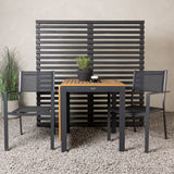 Diego Cafetable hliník - černá / hnědá Aintwood - obdélníková 70*70/130* + stohovací židle Copacabana - černá/černá - Ersätter 4131-408 _2