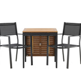 Diego Cafetable hliník - černá / hnědá Aintwood - obdélníková 70*70/130* + stohovací židle Copacabana - černá/černá - Ersätter 4131-408 _2