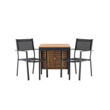 Diego Cafetable hliník - černá / hnědá Aintwood - obdélníková 70*70/130* + stohovací židle Copacabana - černá/černá - Ersätter 4131-408 _2