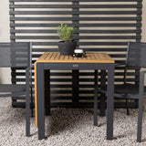 Diego Cafetable hliník - černá / hnědá Aintwood - obdélníková 70*70/130* + stohovací židle Copacabana - černá/černá - Ersätter 4131-408 _2