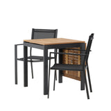Diego Cafetable hliník - černá / hnědá Aintwood - obdélníková 70*70/130* + stohovací židle Copacabana - černá/černá - Ersätter 4131-408 _2