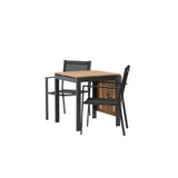 Diego Cafetable hliník - černá / hnědá Aintwood - obdélníková 70*70/130* + stohovací židle Copacabana - černá/černá - Ersätter 4131-408 _2