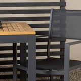Diego Cafetable hliník - černá / hnědá Aintwood - obdélníková 70*70/130* + stohovací židle Copacabana - černá/černá - Ersätter 4131-408 _2