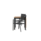 Diego Cafetable hliník - černá / hnědá Aintwood - obdélníková 70*70/130* + stohovací židle Copacabana - černá/černá - Ersätter 4131-408 _2