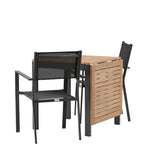 Diego Cafetable hliník - černá / hnědá Aintwood - obdélníková 70*70/130* + stohovací židle Copacabana - černá/černá - Ersätter 4131-408 _2