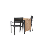 Diego Cafetable hliník - černá / hnědá Aintwood - obdélníková 70*70/130* + stohovací židle Copacabana - černá/černá - Ersätter 4131-408 _2