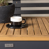 Diego Cafetable hliník - černá / hnědá Aintwood - obdélníková 70*70/130* + stohovací židle Copacabana - černá/černá - Ersätter 4131-408 _2